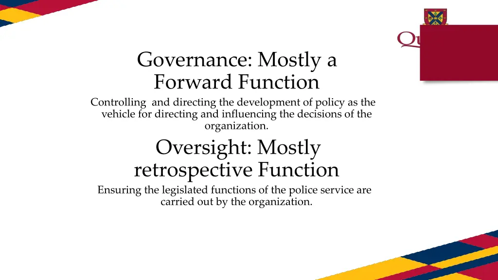 governance mostly a forward function controlling