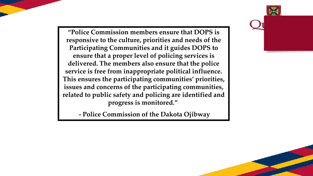police commission members ensure that dops