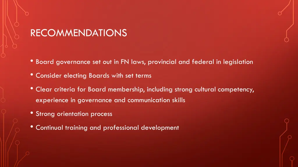 recommendations