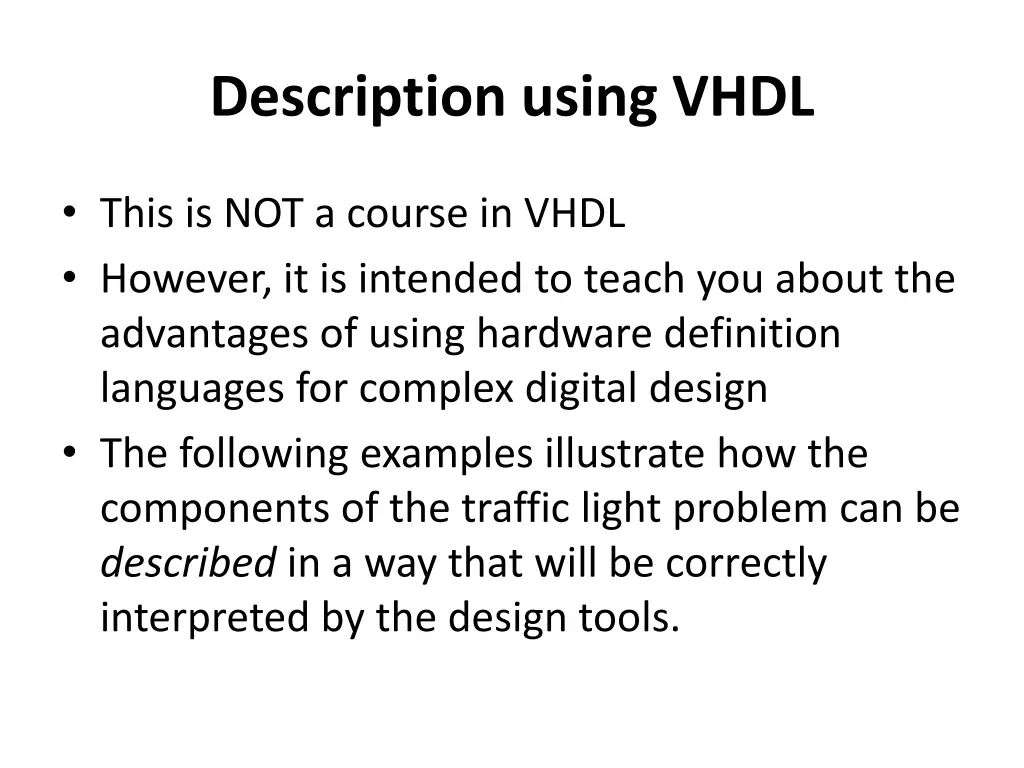 description using vhdl 1