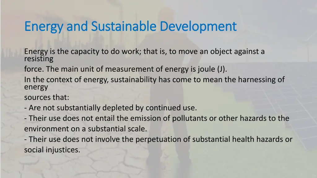 energy and sustainable development energy