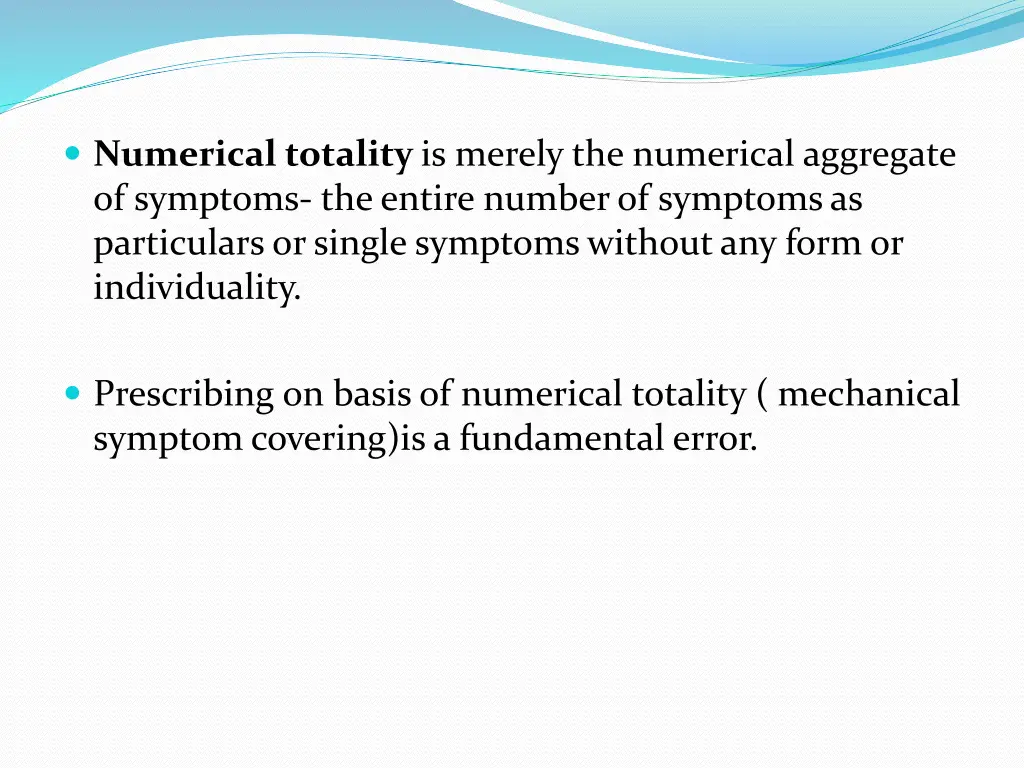 numerical totality is merely the numerical