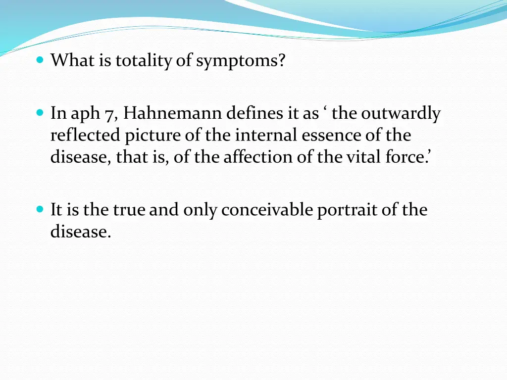 what is totality of symptoms