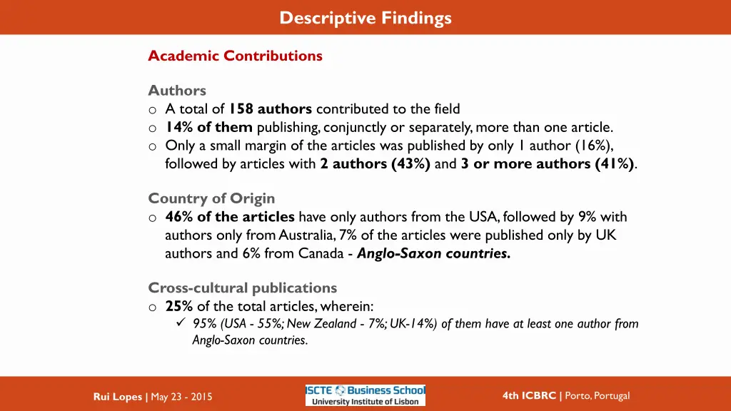 descriptive findings 1