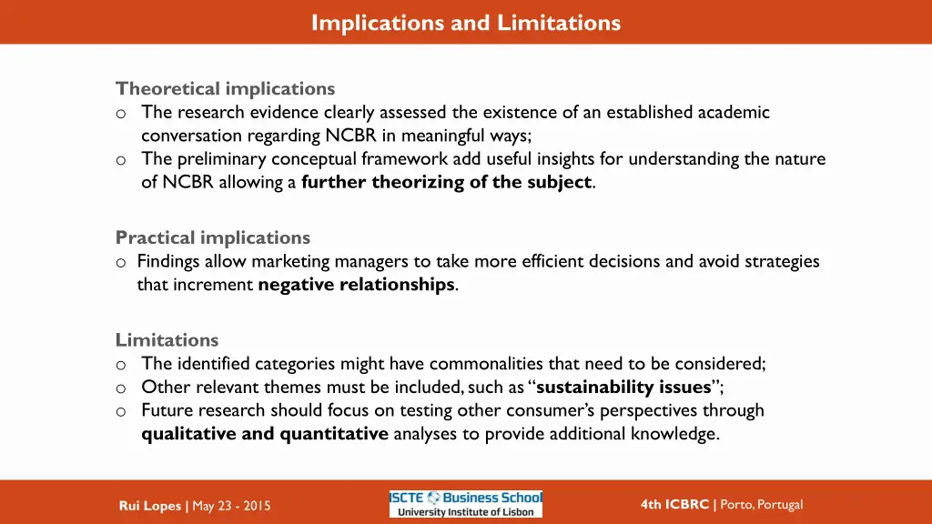 implications and limitations