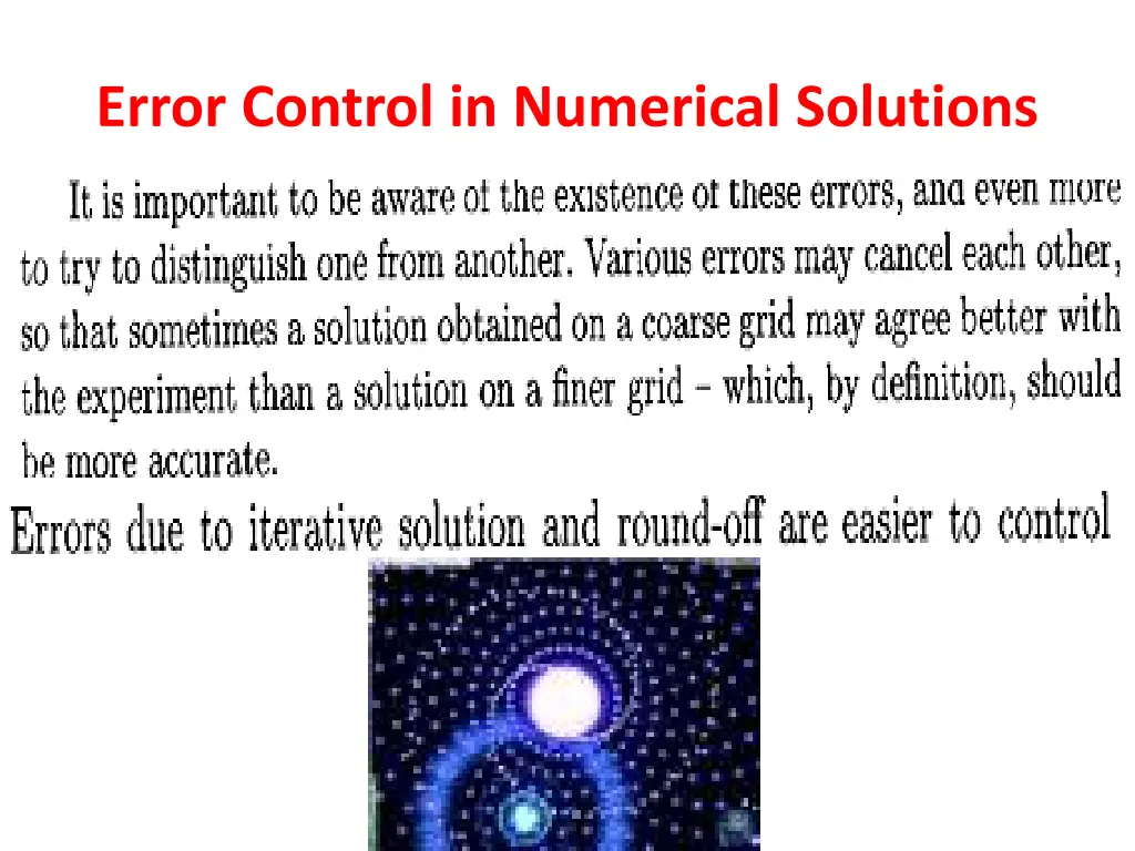 error control in numerical solutions