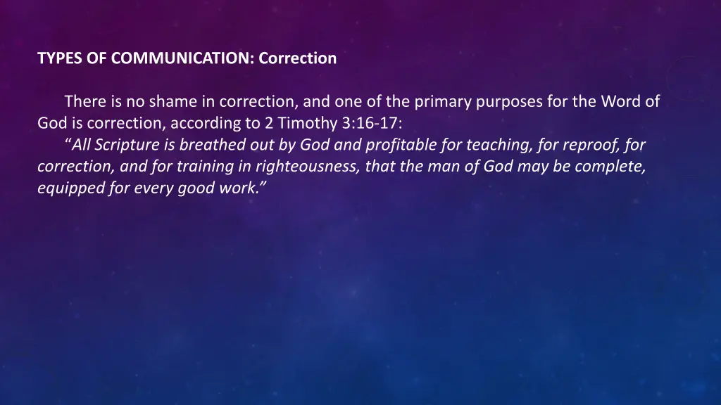 types of communication correction 1