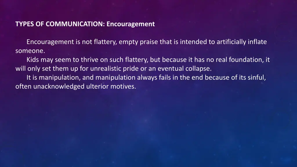 types of communication encouragement 1