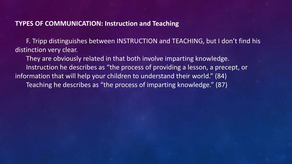 types of communication instruction and teaching