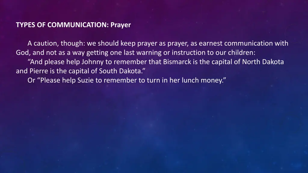 types of communication prayer 1
