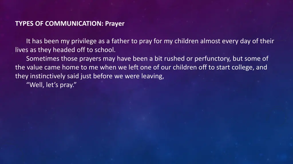 types of communication prayer 2