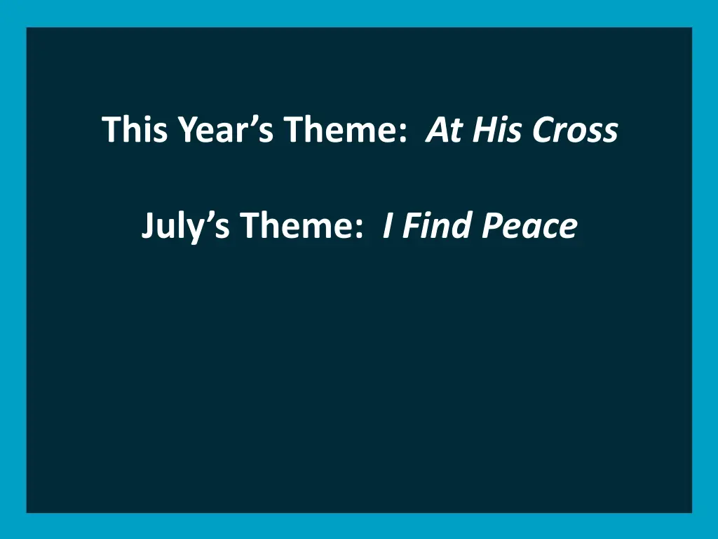 this year s theme at his cross