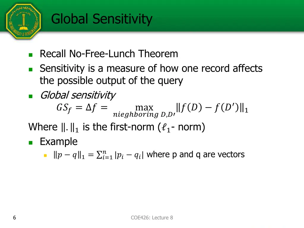global sensitivity