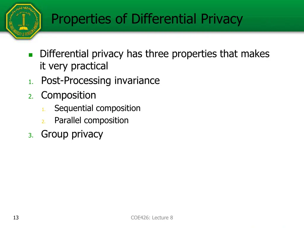 properties of differential privacy