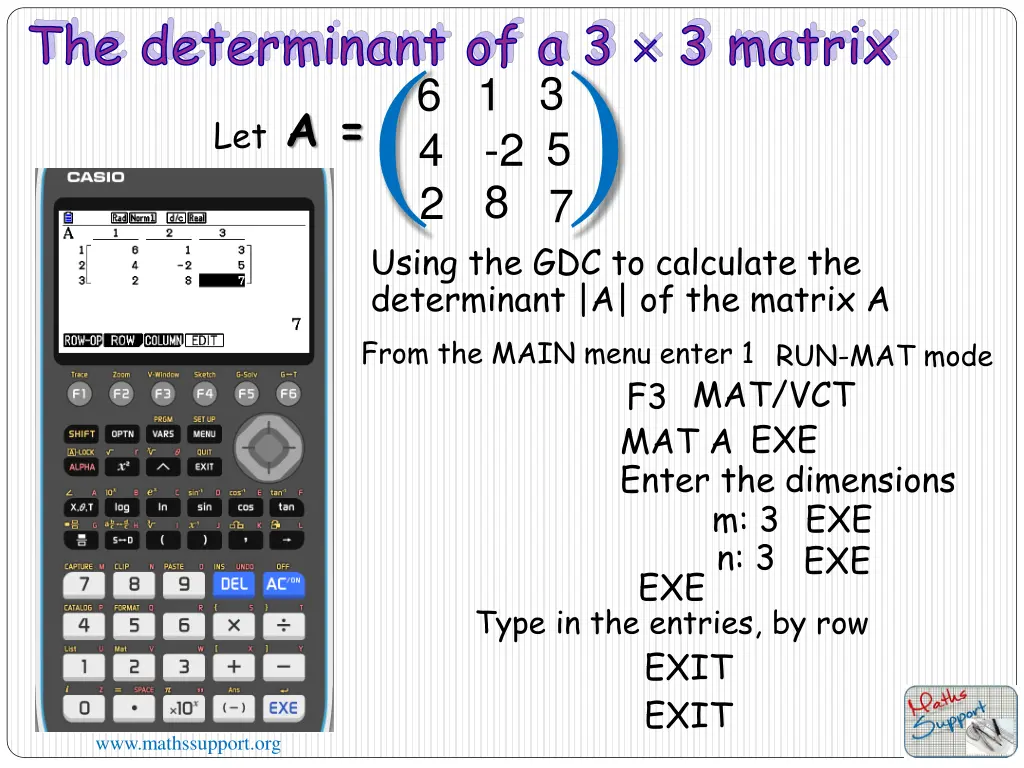 the determinant of a 3 3 matrix 6 4 2 3