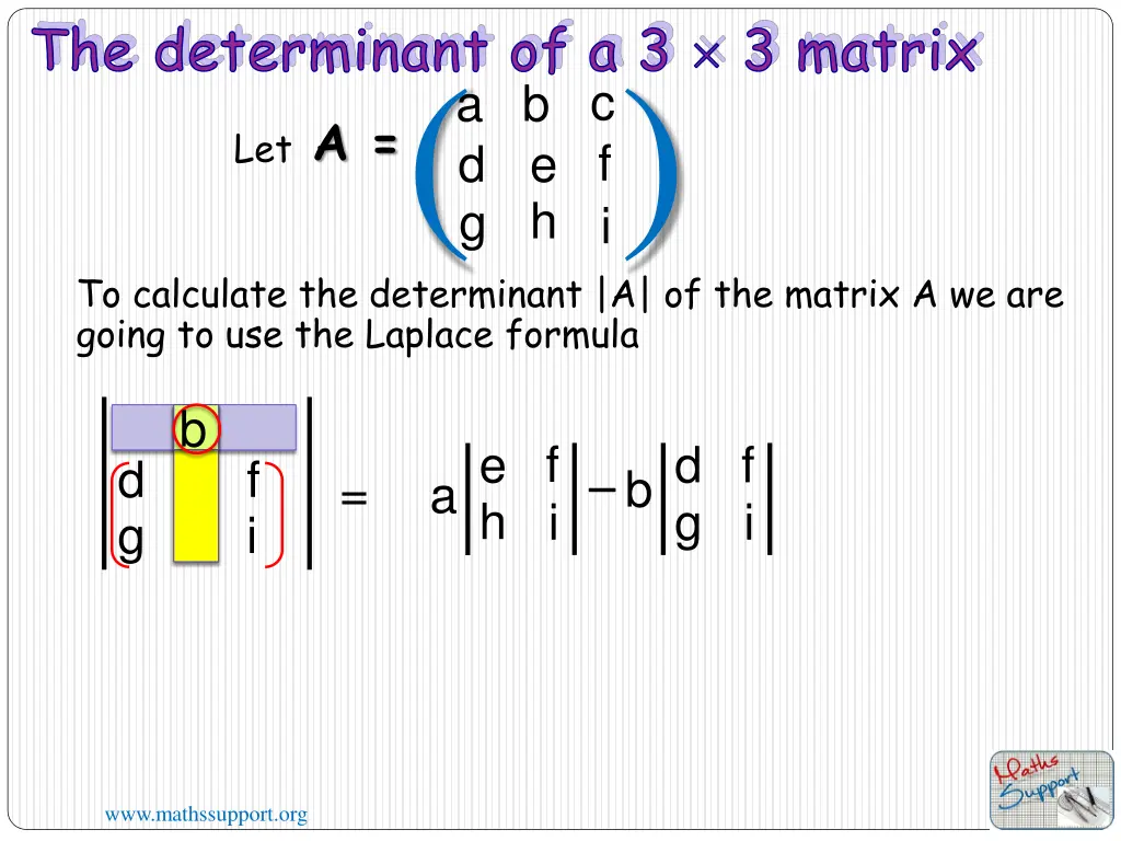 the determinant of a 3 3 matrix a let d e 1