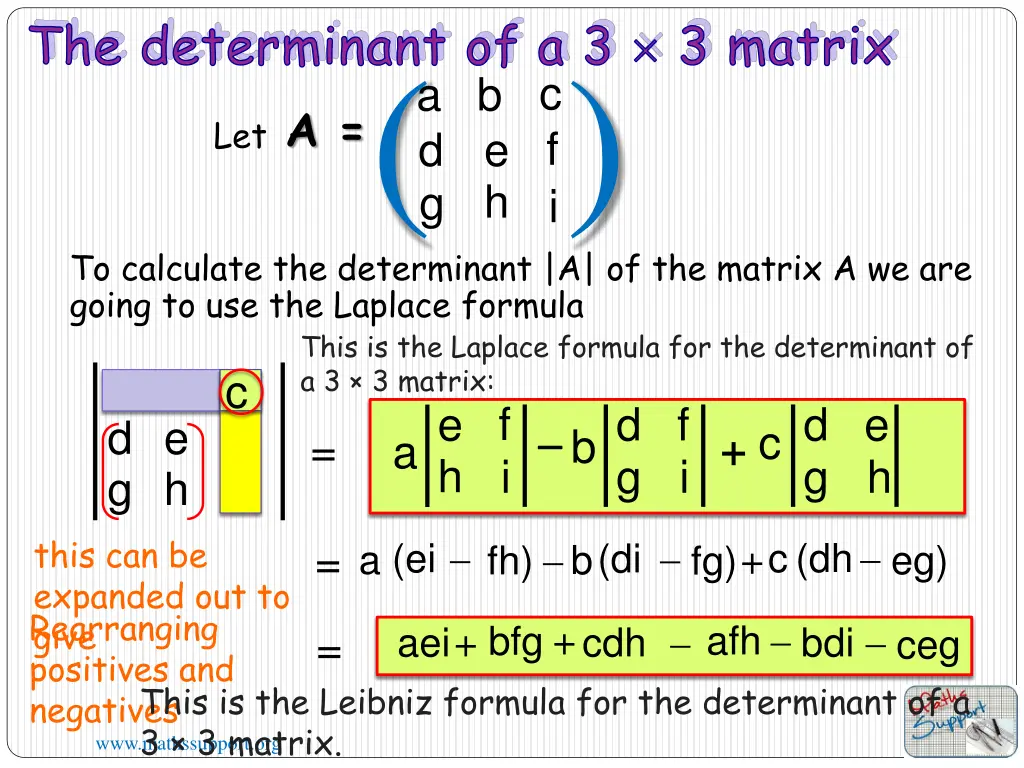 the determinant of a 3 3 matrix a let d e 2