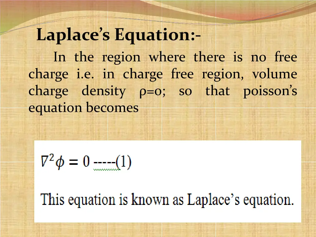 laplace s equation in the region where there