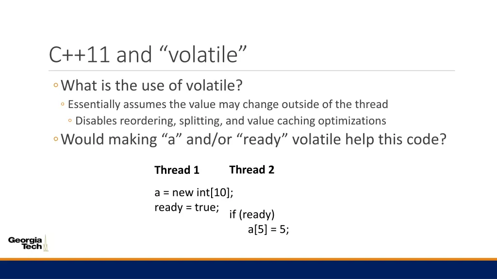 c 11 and volatile
