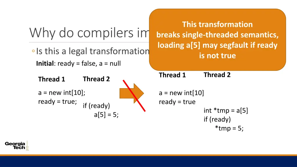this transformation breaks single threaded