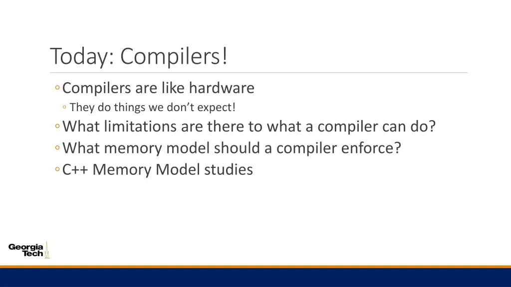 today compilers