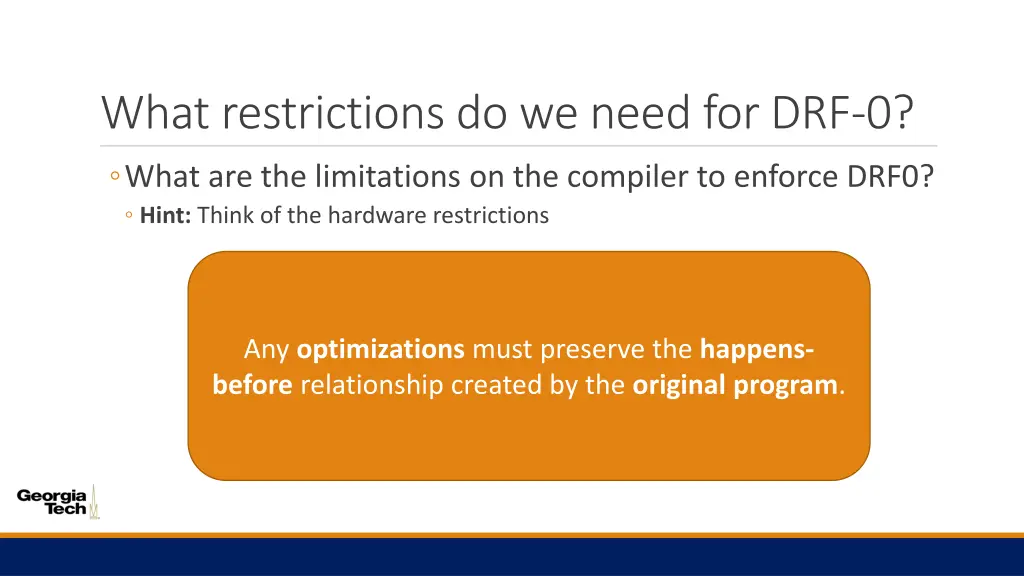 what restrictions do we need for drf 0