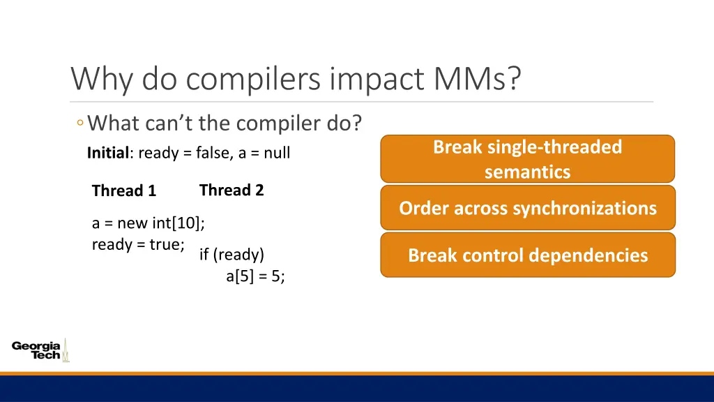 why do compilers impact mms 1