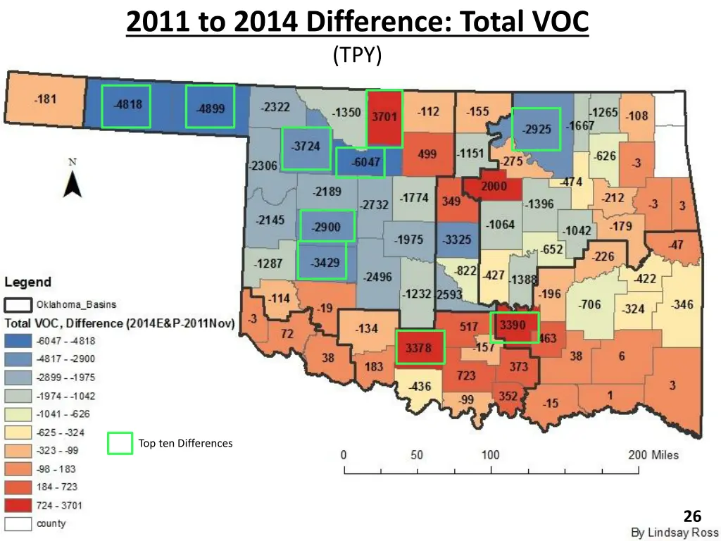 2011 to 2014 difference total voc tpy