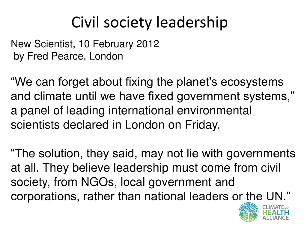 civil society leadership