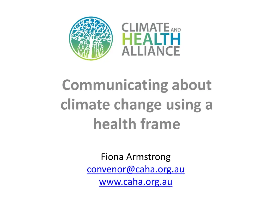communicating about climate change using a health
