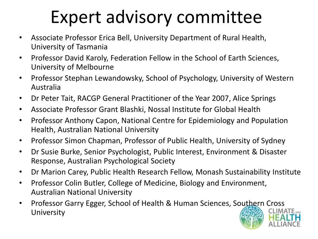expert advisory committee