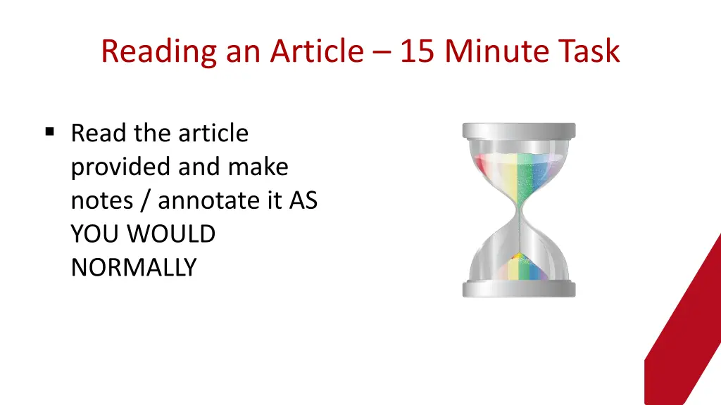 reading an article 15 minute task