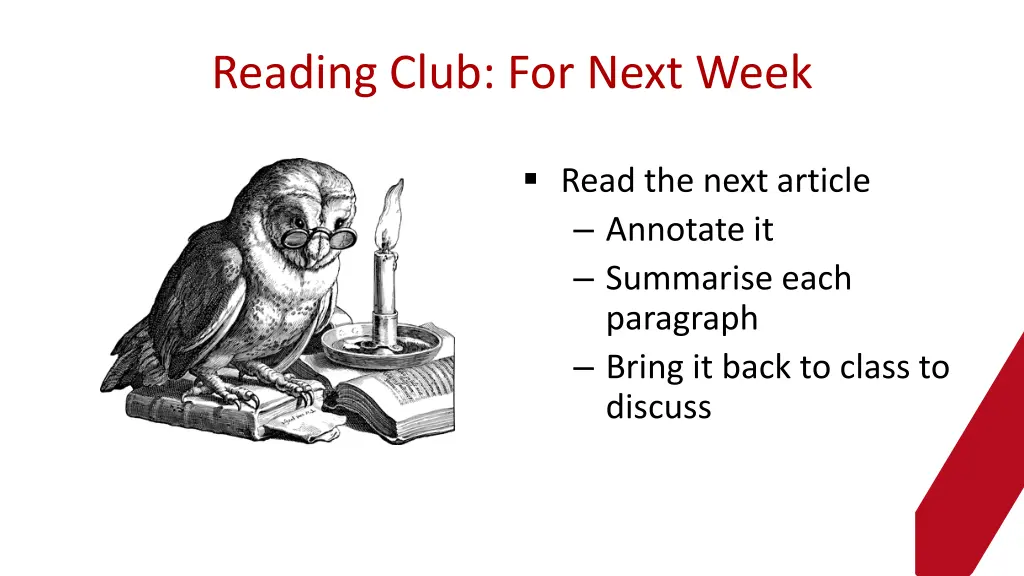 reading club for next week