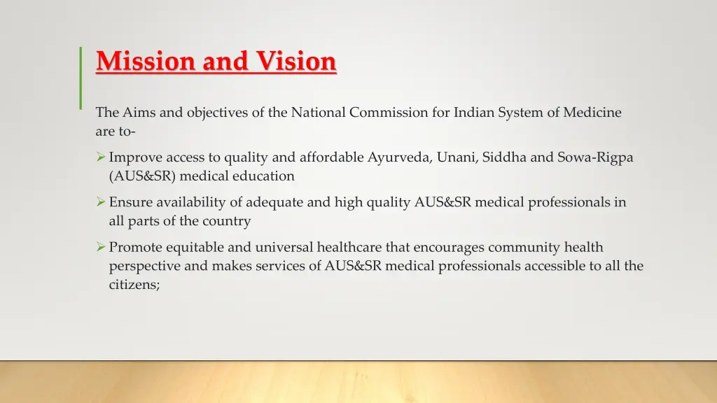 mission and vision