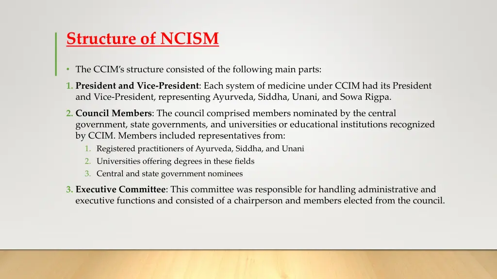 structure of ncism