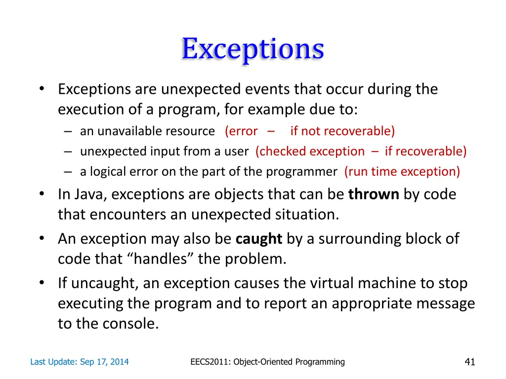 exceptions 1