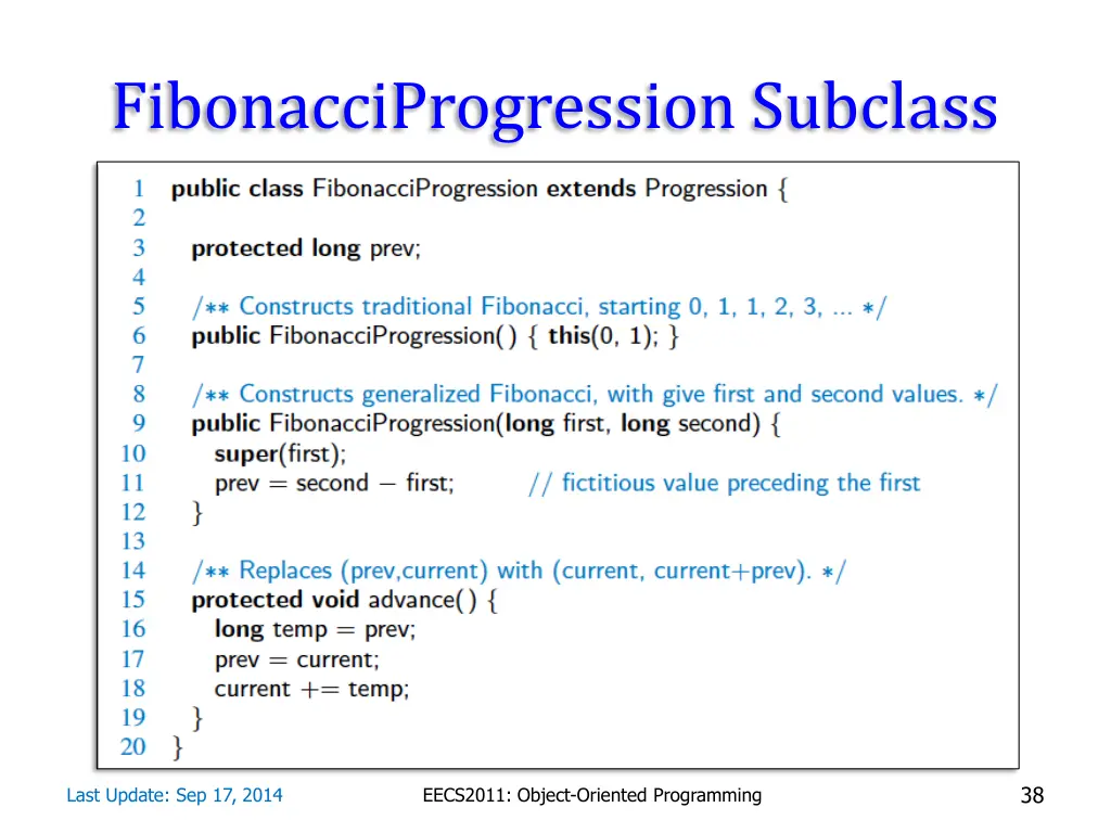 fibonacciprogression subclass