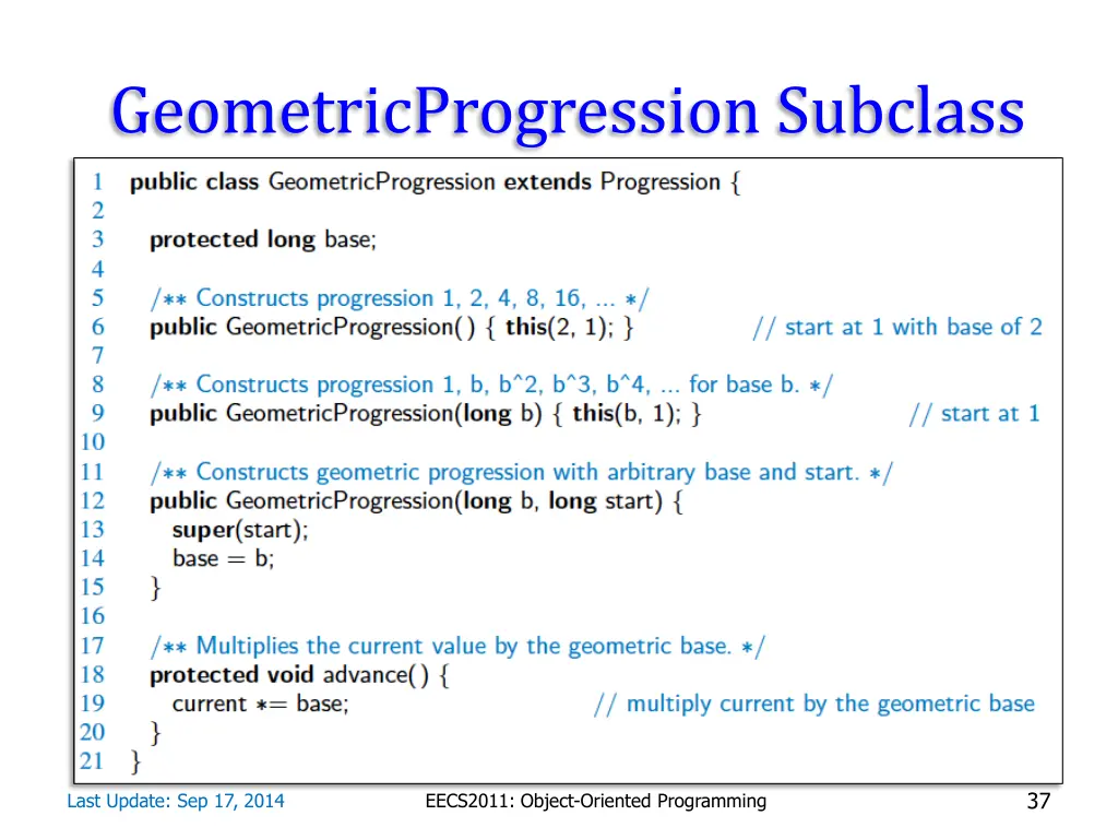 geometricprogression subclass