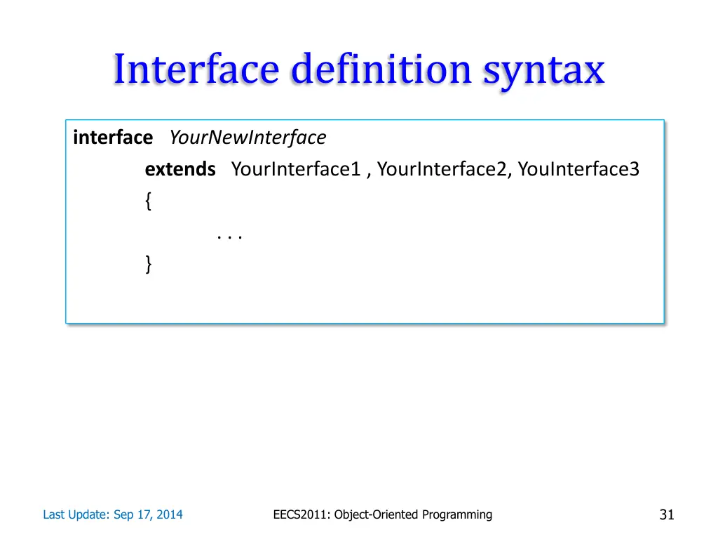 interface definition syntax