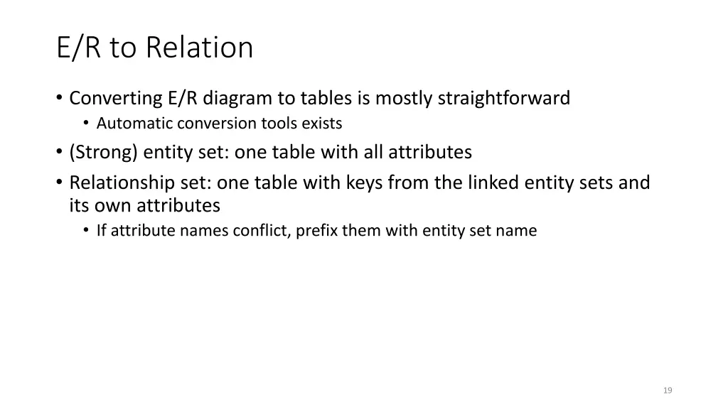 e r to relation 1
