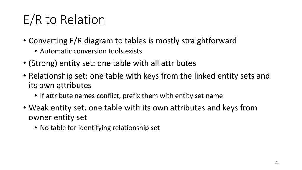 e r to relation 2