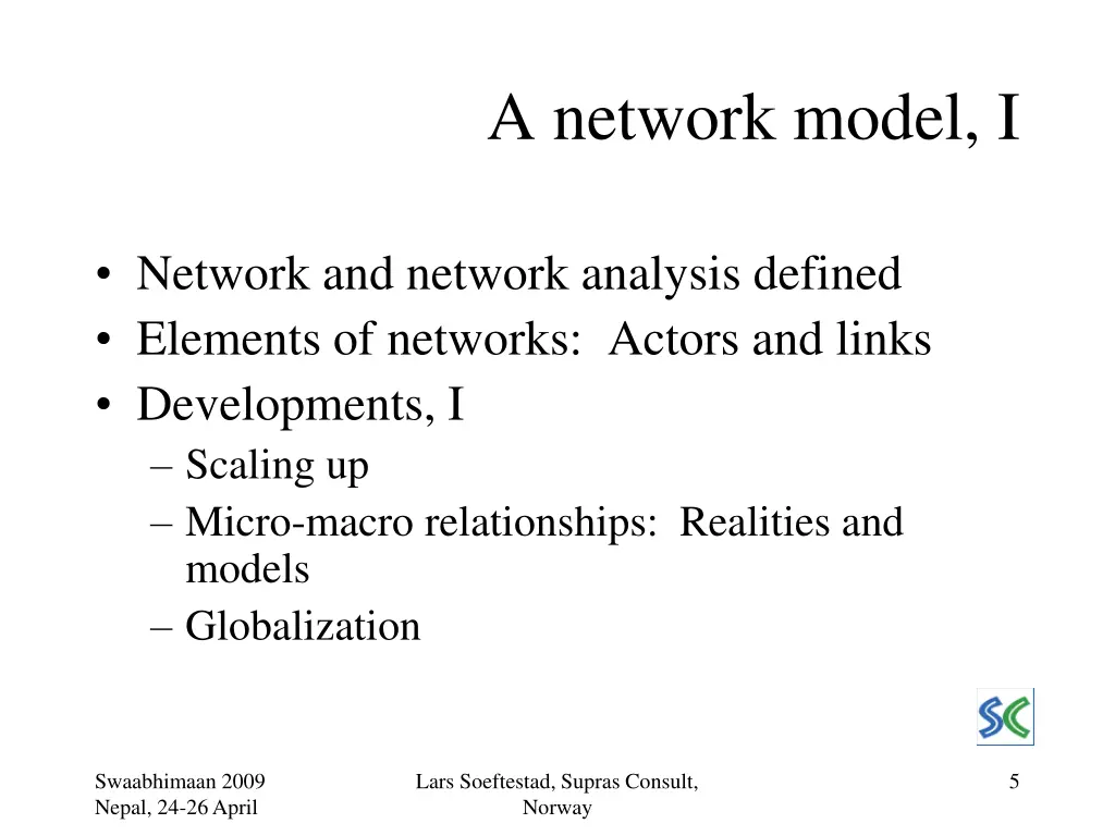 a network model i