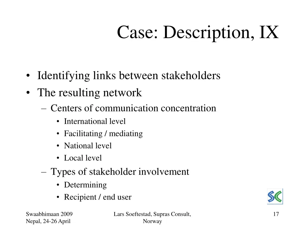 case description ix