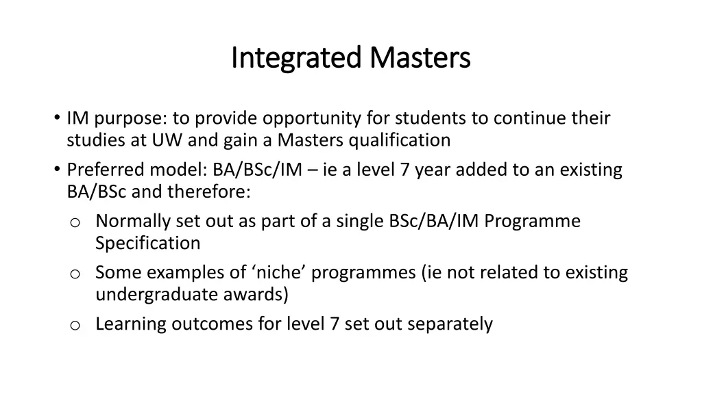 integrated masters integrated masters