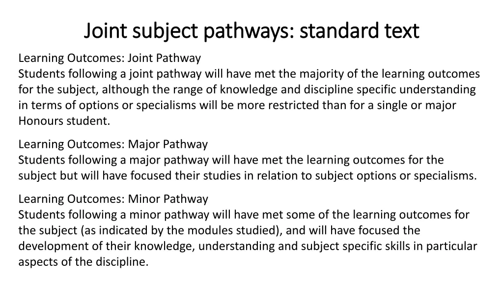 joint subject pathways standard text joint