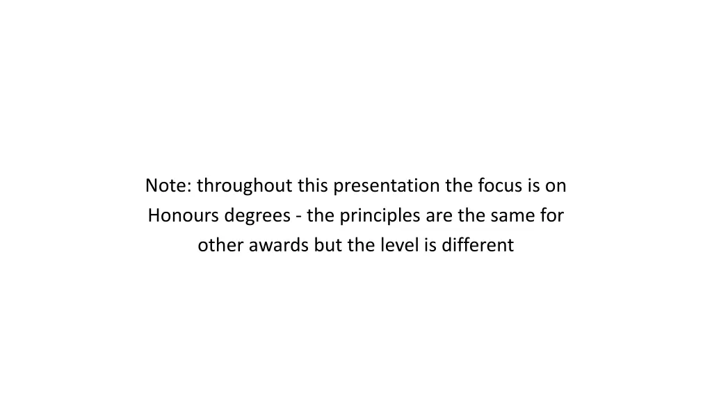 note throughout this presentation the focus