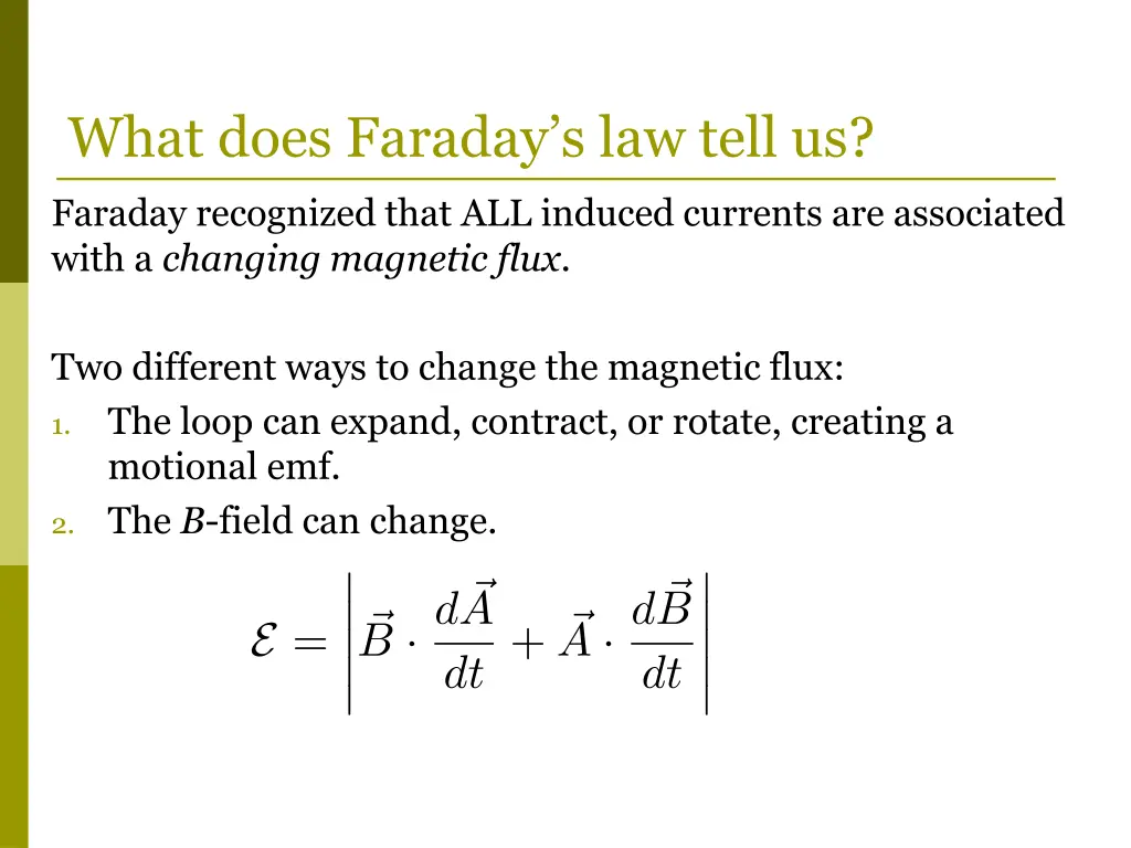 what does faraday s law tell us 1