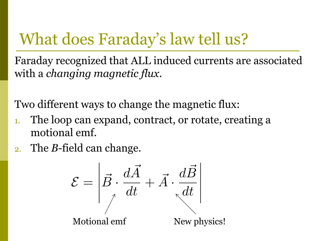 what does faraday s law tell us 2