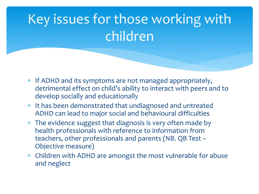 key issues for those working with children
