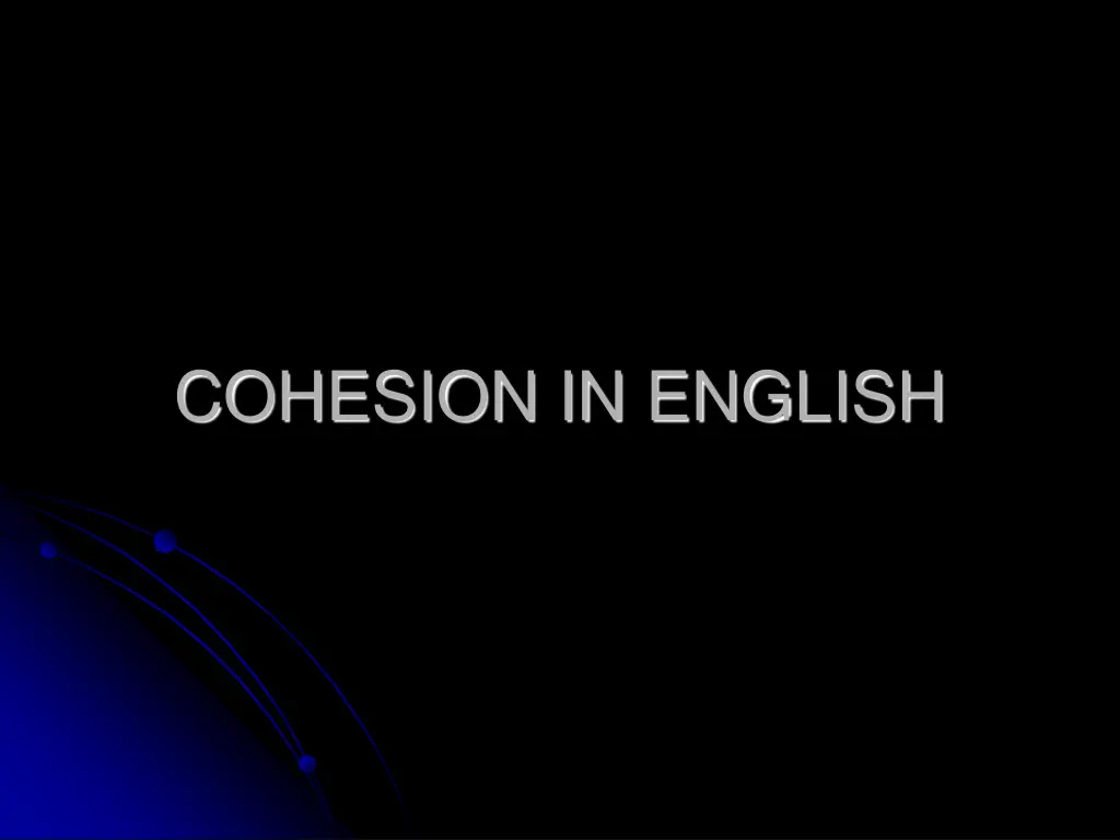 cohesion in english